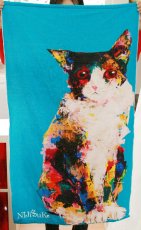 画像3: NiJi$uKe 猫A・ネコデザイン 今治製名入れバスタオル（約70cm×120cm） (3)